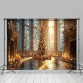 Aperturee - Aperturee Magnificent Palace Christmas Tree Photo Backdrop